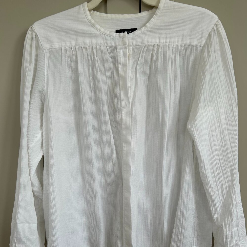 A.P.C (Rue Madame Paris) White button-up blouse.